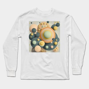 3D Circles ! overlapping muted colors in abstract form of polka dots design Long Sleeve T-Shirt